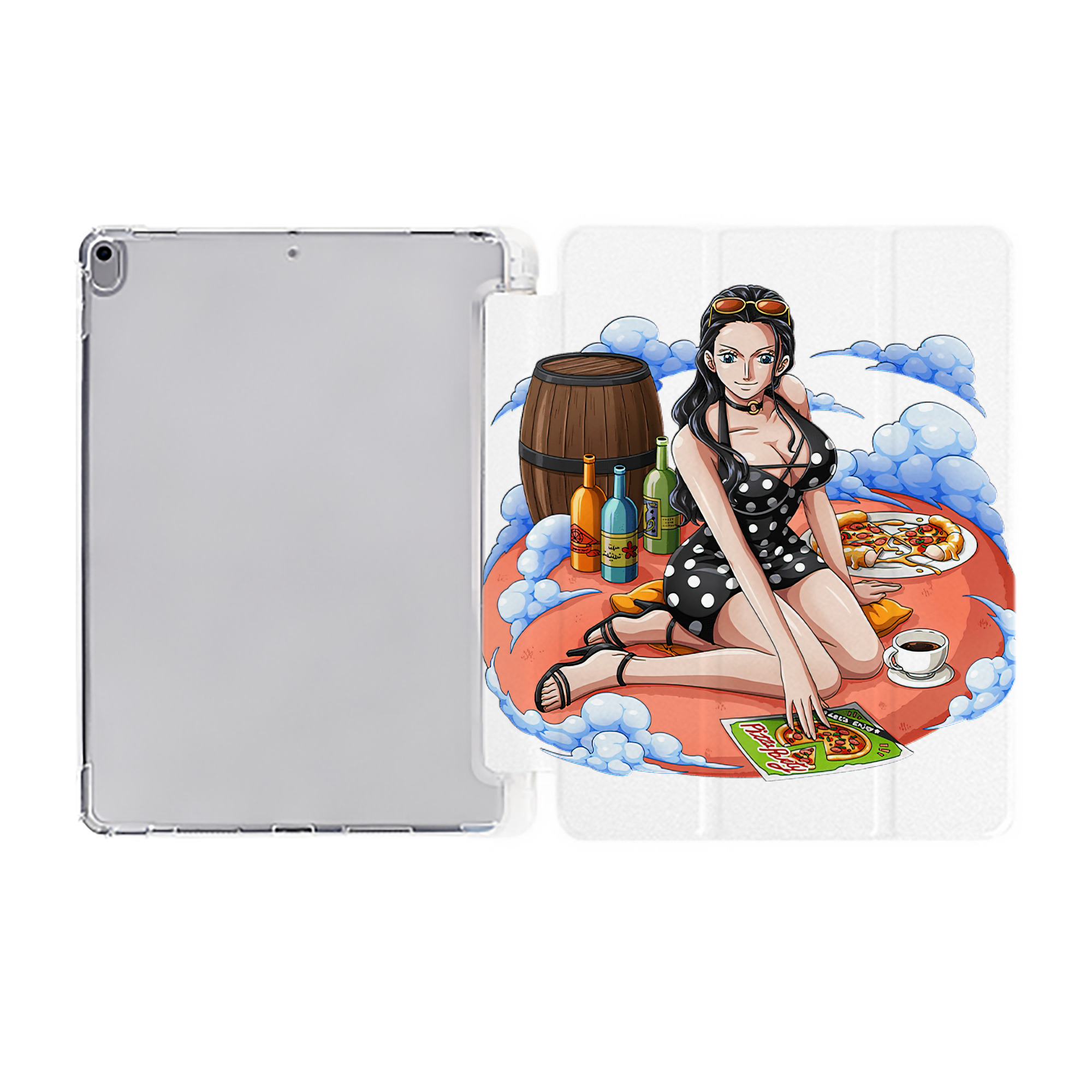 （画像用） ワンピース ニコ・ロビン ONE PIECE Nico Robin IPad ケース ペン収納付き 三つ折りスタンド PUレザー×シリコン 対応機種9.5/10.5/10.9インチ